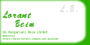 lorant beim business card